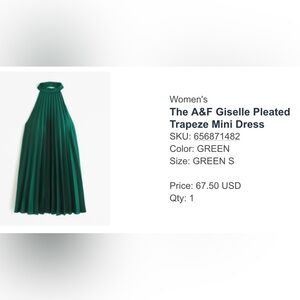 A&F pleated green dress